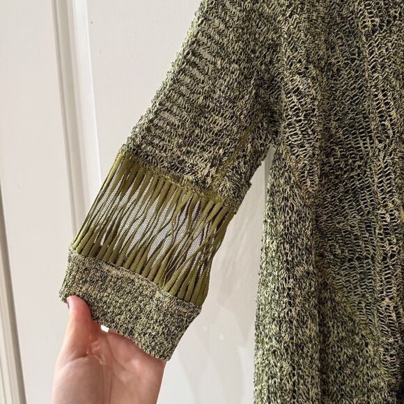 Byron Lars Green Knit Fringe Top with Buttons at Chest Size 4 - Picture 9 of 14